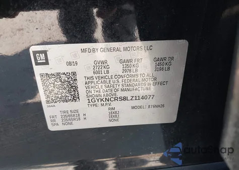 2020 Cadillac Xt5 Fwd Premium Luxury from USA, damaged, VIN 1GYKNCRS8LZ114077